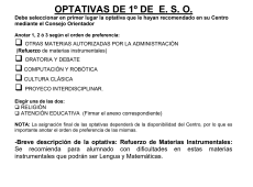 Optativas y pagos del seguro escolar